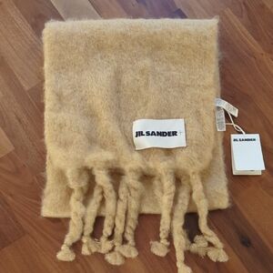 Jil Sander Beige Wide Wool Blend Scarf